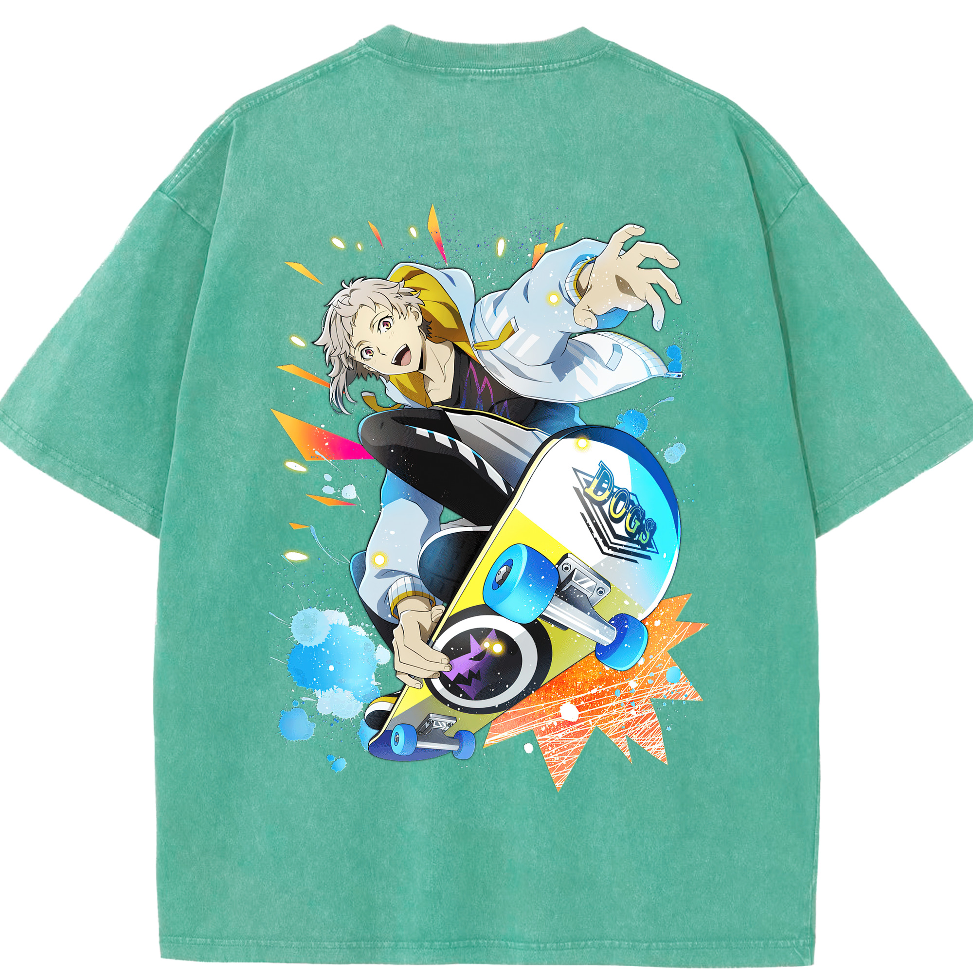 （画像用） 文豪ストレイドッグス Bungo Stray Dogs 綿100% ヴィンテージ風 半袖Tシャツ（背面プリント）